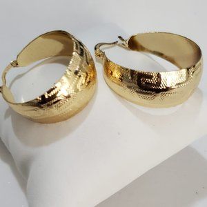 New 18K Gold Plated Round Hoop Earrings